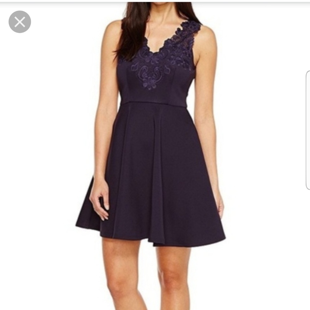 NWOT Ted Baker Navy Blue Floral Dress w/ pockets